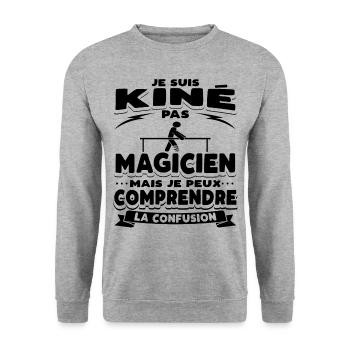 Kinésithérapeute Humour Kinésithérapie Kiné - Sweat-shirt Unisexe - gris chiné - Devant - Alina (178cm) & Michal (187cm)