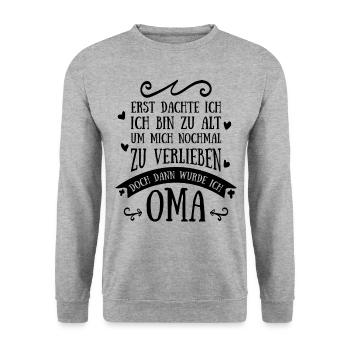 Ich Ich Bin Zu Alt Um Mich Nochmal Zu Verlieben Gr - Unisex Pullover - Weißgrau meliert - Vorne - Alina (178cm) & Michal (187cm)