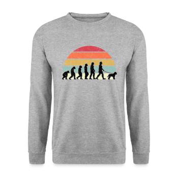 Lagotto Romagnolo Evolution Truffle Dog Gift - Unisex Sweatshirt - salt & pepper - Front - Alina (178cm) & Michal (187cm)