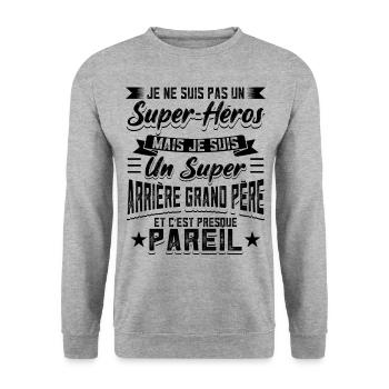 Arrière-grand-père Humour - Sweat-shirt Unisexe - gris chiné - Devant - Alina (178cm) & Michal (187cm)