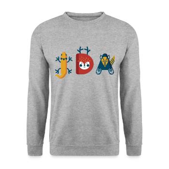 Ida - Unisex Sweatshirt - salt & pepper - Front - Alina (178cm) & Michal (187cm)