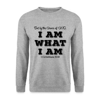 Jesus Jesus Jesus Christlich Christlich Christlich - Unisex Pullover - Weißgrau meliert - Vorne - Alina (178cm) & Michal (187cm)