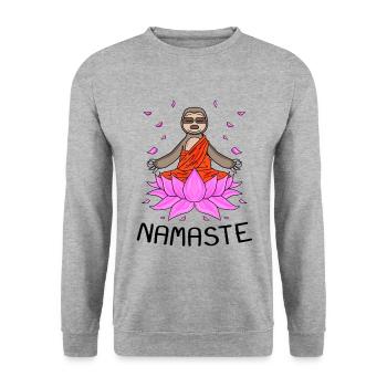 Yoga Namaste Sloth - Unisex Sweatshirt - salt & pepper - Front - Alina (178cm) & Michal (187cm)