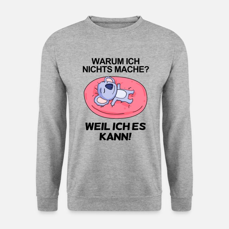 Koala entspannen lustig - Unisex Pullover - Weißgrau meliert
