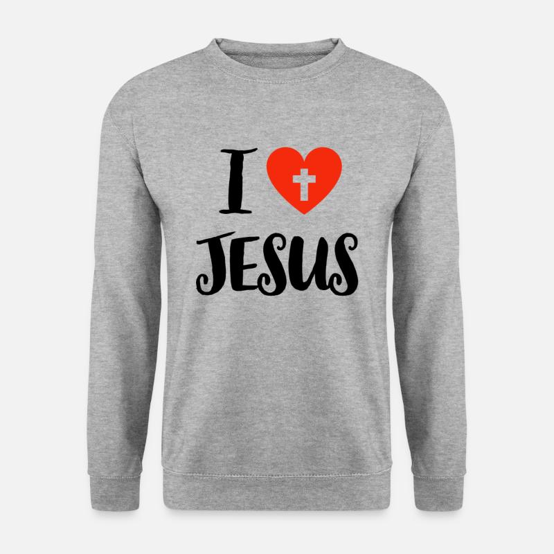 Jesus Jesus Jesus Christlich Christlich Christlich - Unisex Pullover - Weißgrau meliert