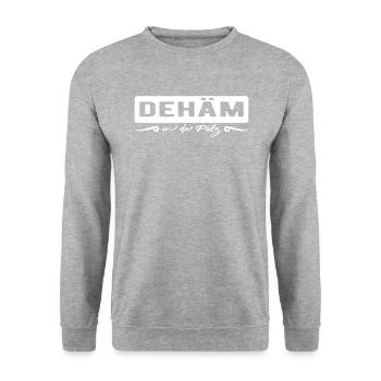 Dehäm in de Palz - Unisex Pullover - Weißgrau meliert - Vorne - Alina (178cm) & Michal (187cm)