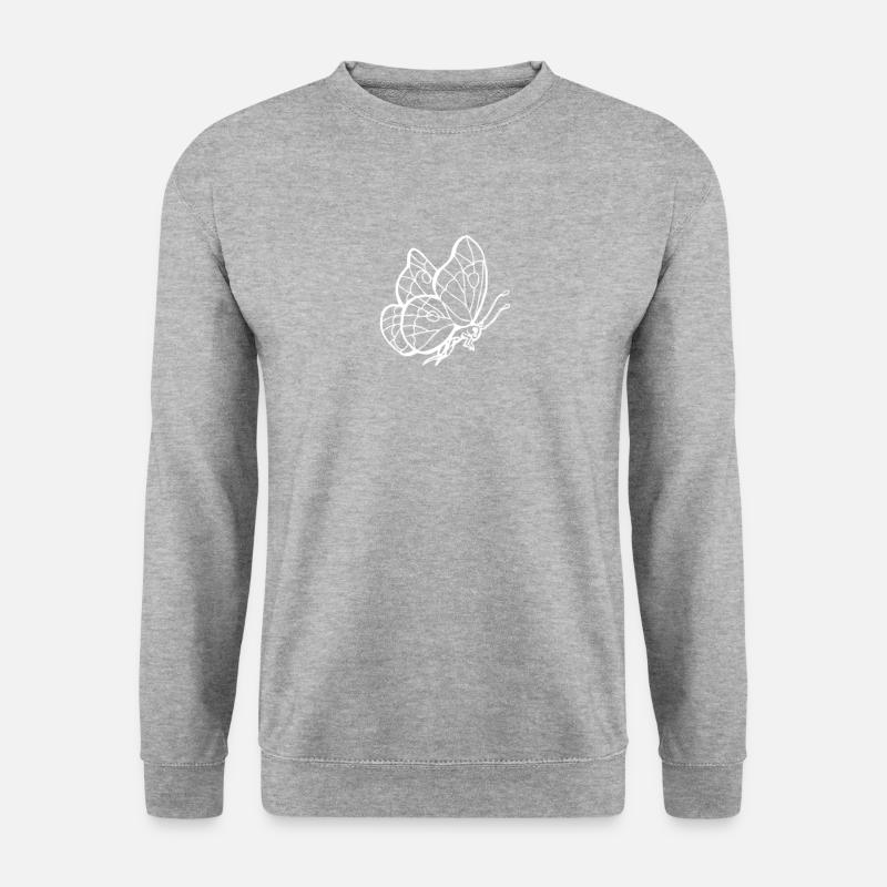 Schmetterling Insekt Schmetterlinge - Unisex Pullover - Weißgrau meliert