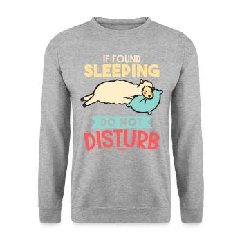 sleeping llama with pillow - Unisex Sweatshirt - salt & pepper - Front - Alina (178cm) & Michal (187cm)
