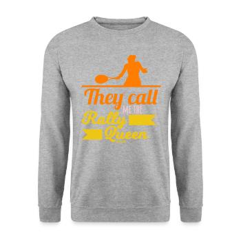 They Call Me The Rally Queen - Sweat-shirt Unisexe - gris chiné - Devant - Alina (178cm) & Michal (187cm)