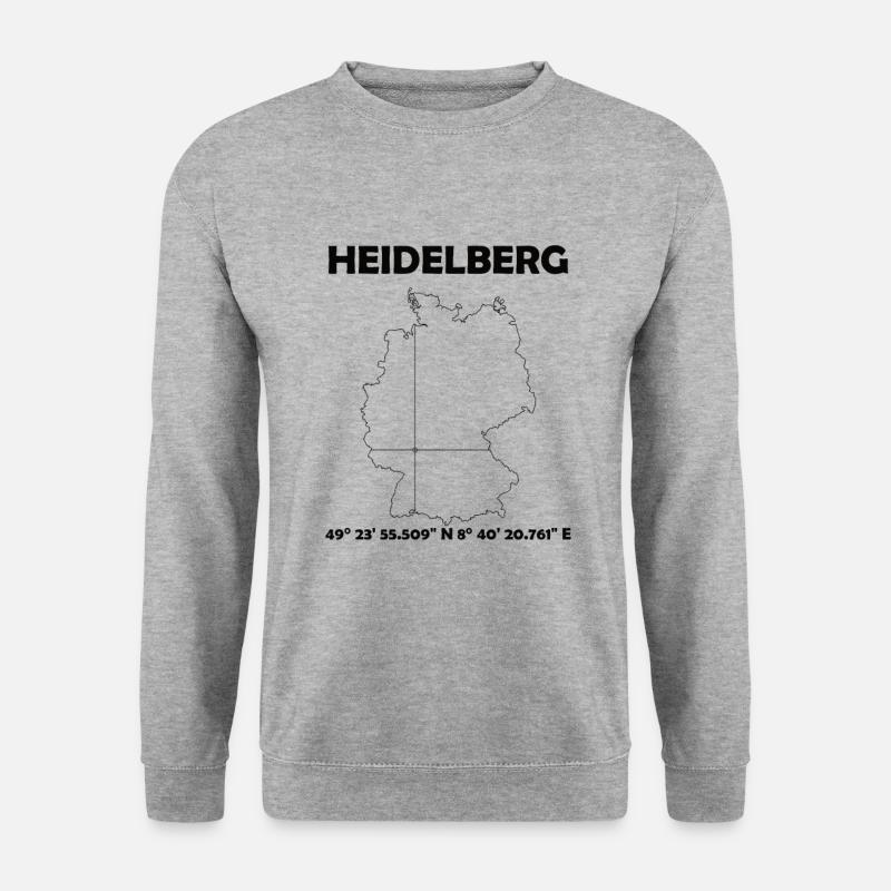 Heidelberg Karte - Unisex Pullover - Weißgrau meliert