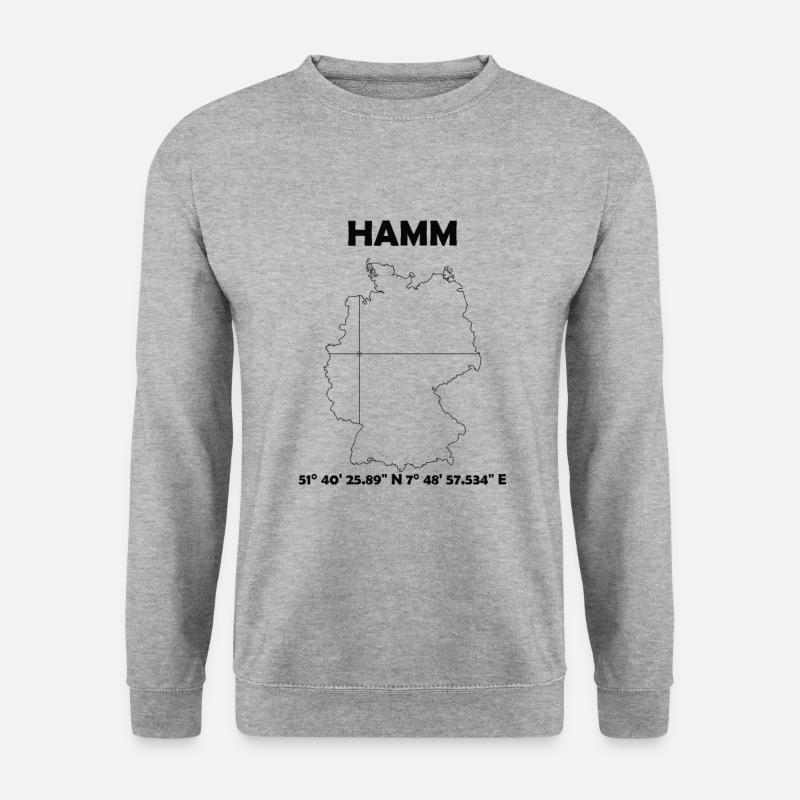 Hamm Karte - Unisex Pullover - Weißgrau meliert
