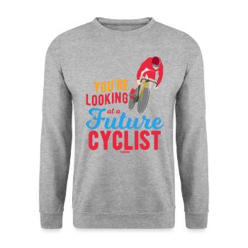 Radsport Fahrrad Kind Baby Sohn - Unisex Pullover - Weißgrau meliert - Vorne - Alina (178cm) & Michal (187cm)