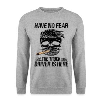 Professional drivers Truck drivers - Truck drivers - Unisex Sweatshirt - salt & pepper - Front - Alina (178cm) & Michal (187cm)