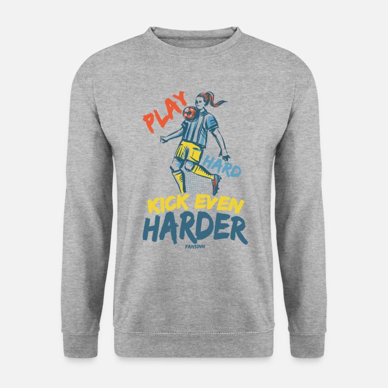Fussball Mädchen Fussballmannschaft - Unisex Pullover - Weißgrau meliert