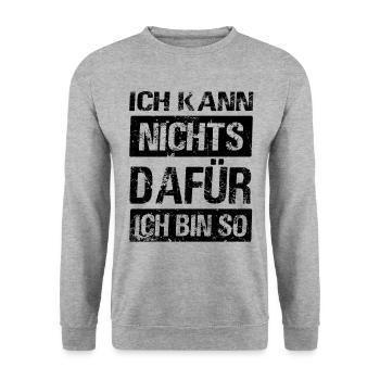 Ich Kann Nichts Dafür Ich Bin So - Unisex Pullover - Weißgrau meliert - Vorne - Alina (178cm) & Michal (187cm)