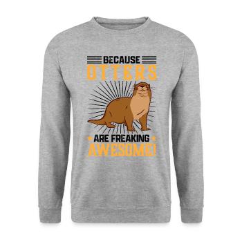 Loutres sont fantastiques loutre de mer - Sweat-shirt Unisexe - gris chiné - Devant - Alina (178cm) & Michal (187cm)