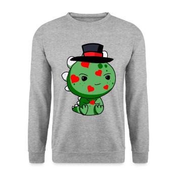 Dragon Gentleman Heart Seducer Ripper Guy - Unisex Sweatshirt - salt & pepper - Front - Alina (178cm) & Michal (187cm)