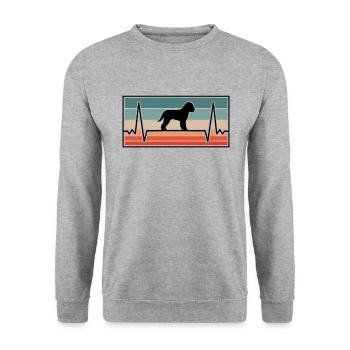 Lagotto Romagnolo Heartbeat Truffle Dog Gift - Unisex Sweatshirt - salt & pepper - Front - Alina (178cm) & Michal (187cm)