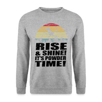 Sunset Freestyle-Ski Skiing Winter Sport Skifahrer - Unisex Pullover - Weißgrau meliert - Vorne - Alina (178cm) & Michal (187cm)