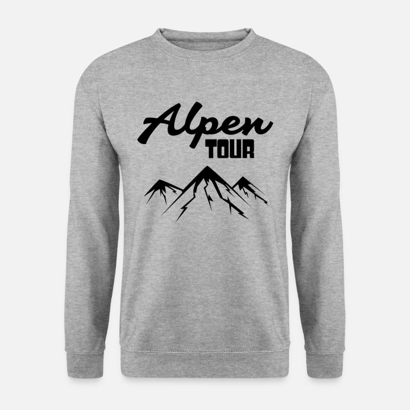 Alpen Berge Berg Bergsteigen - Unisex Pullover - Weißgrau meliert