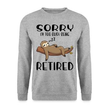 Paresseux Pension Pension Retraité Retraité - Sweat-shirt Unisexe - gris chiné - Devant - Alina (178cm) & Michal (187cm)