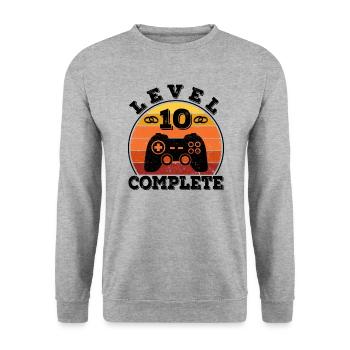 10th Wedding Anniversary 10 Years Marriage Gamer Rose Wedding - Unisex Sweatshirt - salt & pepper - Front - Alina (178cm) & Michal (187cm)