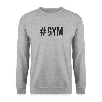 Fitness - #Gym - Unisex Pullover - Weißgrau meliert - Vorne - Alina (178cm) & Michal (187cm)