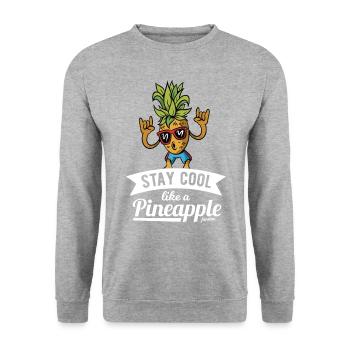 Pineapple - Unisex Sweatshirt - salt & pepper - Front - Alina (178cm) & Michal (187cm)