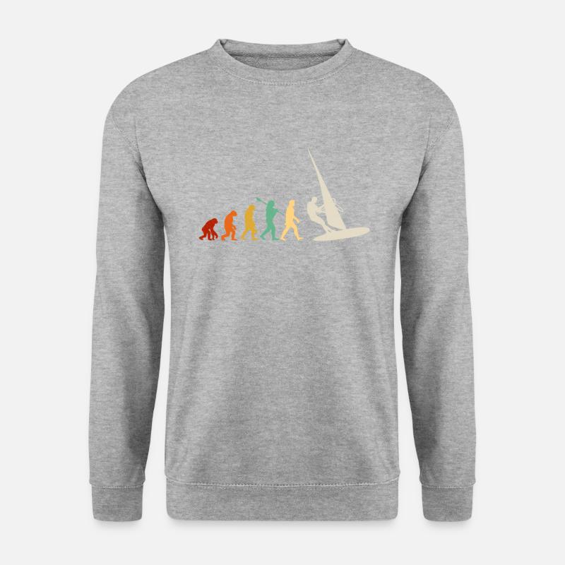 Windsurfing Evolution, windsurfing windsurf - Unisex Sweatshirt - salt & pepper