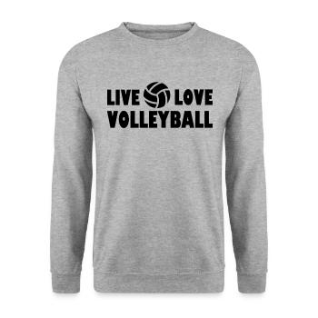 Live Love Volleyball - Beach Volleyball - Unisex Sweatshirt - salt & pepper - Front - Alina (178cm) & Michal (187cm)