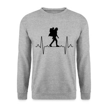 Mère Enfant Randonnée Coeur - Sweat-shirt Unisexe - gris chiné - Devant - Alina (178cm) & Michal (187cm)