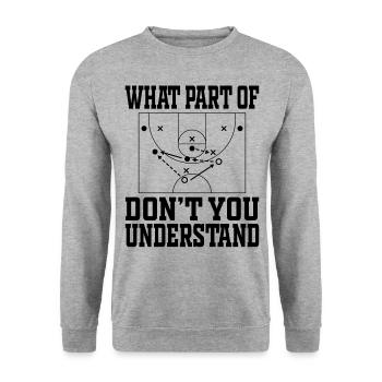 Basketball Trainer Taktik Streetball cadeau - Sweat-shirt Unisexe - gris chiné - Devant - Alina (178cm) & Michal (187cm)
