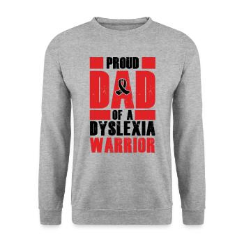 Proud Dad Of A Dyslexia Warrior Dyslexia Awareness - Unisex Sweatshirt - salt & pepper - Front - Alina (178cm) & Michal (187cm)