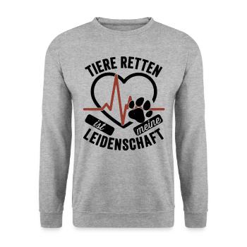 Tierarzt Tiermedizinische Fachangestellte Geschenk - Unisex Pullover - Weißgrau meliert - Vorne - Alina (178cm) & Michal (187cm)