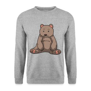 Ours brun Ours Zoo Animaux de zoo Animaux sauvages Animaux forestiers Enfants - Sweat-shirt Unisexe - gris chiné - Devant - Alina (178cm) & Michal (187cm)
