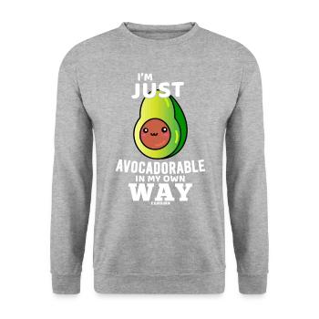 Avocado Guacamole Fruit - Unisex Sweatshirt - salt & pepper - Front - Alina (178cm) & Michal (187cm)