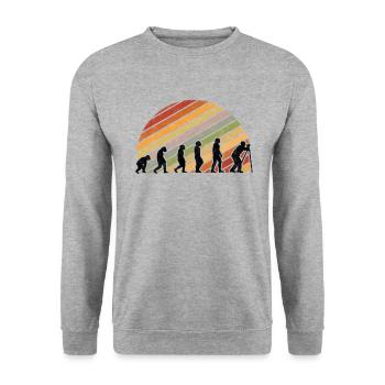 Vermessungstechniker Evolution Vermesser - Unisex Pullover - Weißgrau meliert - Vorne - Alina (178cm) & Michal (187cm)