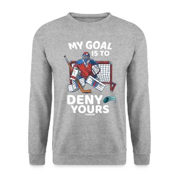 Eishockey - Unisex Pullover - Weißgrau meliert - Vorne - Alina (178cm) & Michal (187cm)
