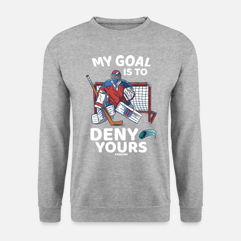 Eishockey - Unisex Pullover - Weißgrau meliert