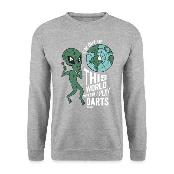 Darts - Unisex Sweatshirt - salt & pepper - Front - Alina (178cm) & Michal (187cm)