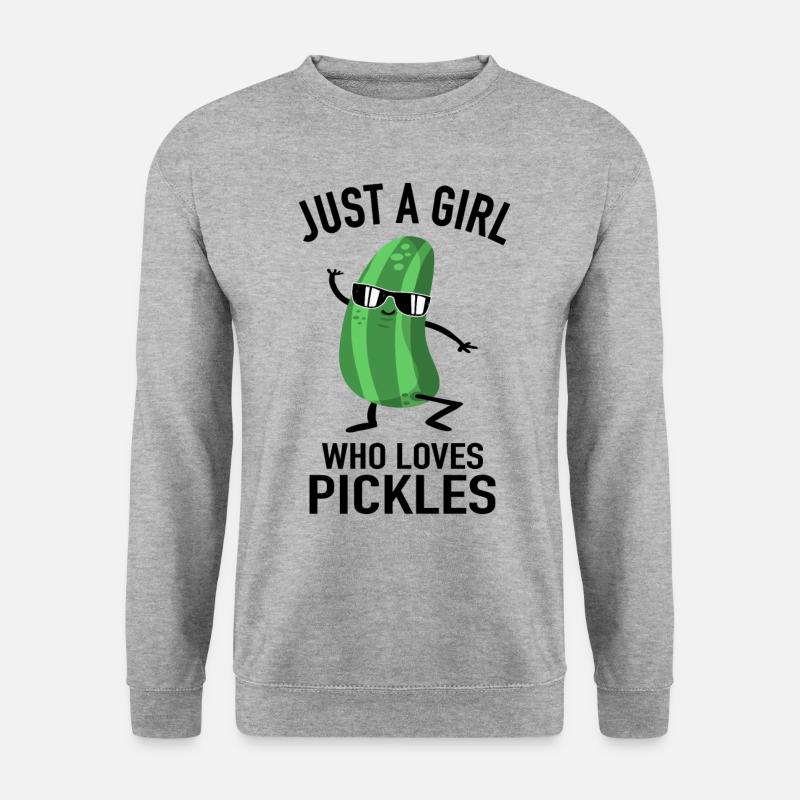 Just A Girl Who Loves Pickles - Unisex Pullover - Weißgrau meliert