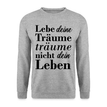 Motivation Schöner Spruch Geschenk Geburtstag - Unisex Pullover - Weißgrau meliert - Vorne - Alina (178cm) & Michal (187cm)