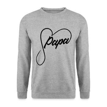 Papa Heart - Unisex Sweatshirt - salt & pepper - Front - Alina (178cm) & Michal (187cm)