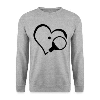Table Tennis Heart - Unisex Sweatshirt - salt & pepper - Front - Alina (178cm) & Michal (187cm)