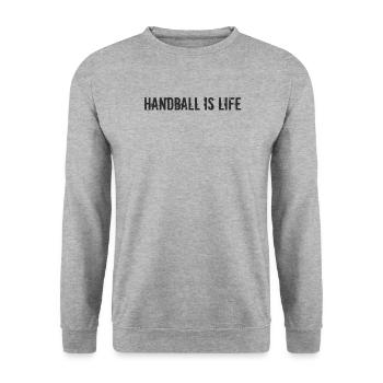 Handball - Handball is Life - Unisex Sweatshirt - salt & pepper - Front - Alina (178cm) & Michal (187cm)