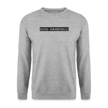 Handball - Weil Handball - Unisex Pullover - Weißgrau meliert - Vorne - Alina (178cm) & Michal (187cm)