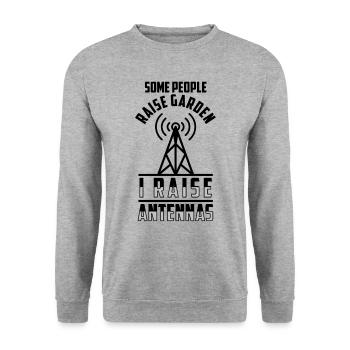 I Raise Antennas Ham Radio Operator Amateur Radio - Unisex Sweatshirt - salt & pepper - Front - Alina (178cm) & Michal (187cm)