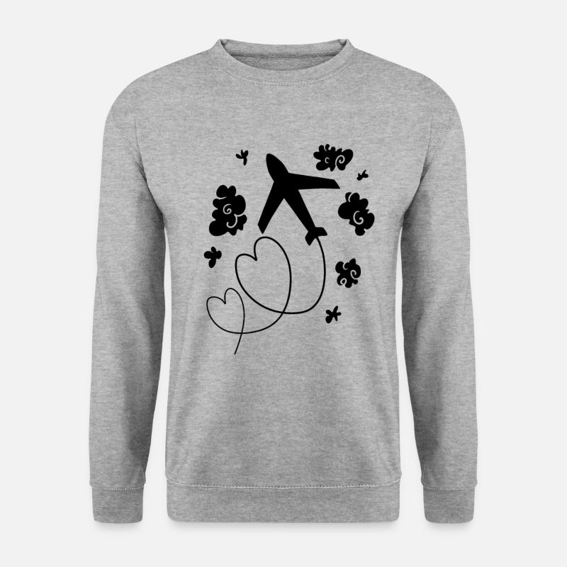 Flugzeug - Unisex Pullover - Weißgrau meliert