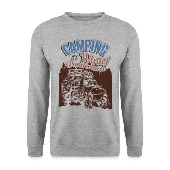 Camping In A Winter Wonderland Winter Vacation Camping - Unisex Sweatshirt - salt & pepper - Front - Alina (178cm) & Michal (187cm)