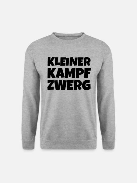Kleiner Kampfzwerg Lustiger Spruch Gnom Giftig Fun - Unisex Pullover - Weißgrau meliert
